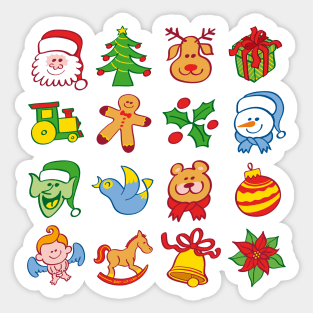 Merry Christmas all stars characters ready for the joyful celebration Sticker